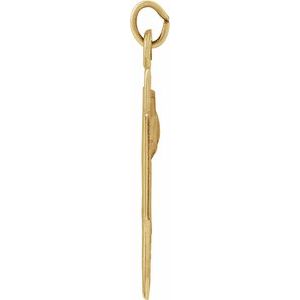 14K Yellow Gold 24.5x22 mm Alpha Omega Cross Pendant