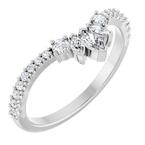 Platinum 1/3 CTW Natural Diamond Contour Band