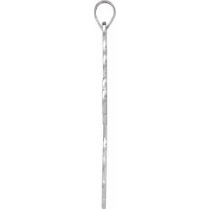 14K White Gold 32x21 mm Orthodox Cross Pendant