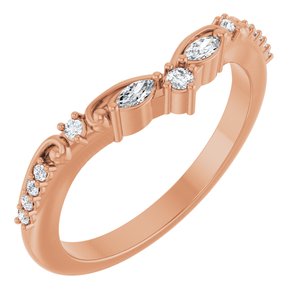 14K Rose Gold 1/6 CTW Lab-Grown Diamond Contour Band