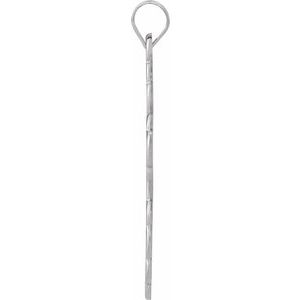 14K White Gold 26x17 mm Orthodox Cross Pendant