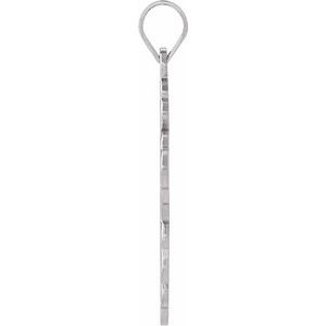 14K White Gold 19x13 mm Orthodox Cross Pendant