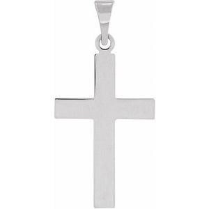 14K White Gold 25.9x12 mm Cross Pendant