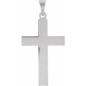 14K White Gold 29.4x14 mm Cross Pendant