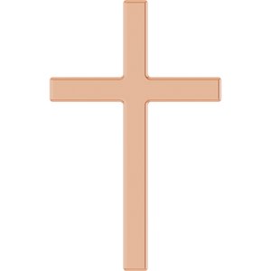 14K Rose Gold 15x9.5 mm Cross Pendant