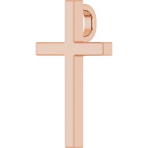 14K Rose Gold 15x9.5 mm Cross Pendant
