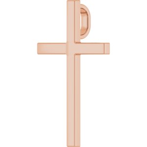14K Rose Gold 33x20.9 mm Cross Pendant