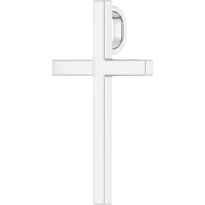 14K White Gold 33x20.9 mm Cross Pendant