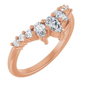 14K Rose Gold 1/2 CTW Natural Diamond Contour Band