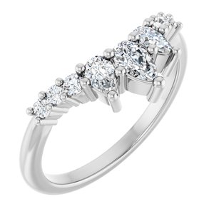 14K White Gold 1/2 CTW Natural Diamond Contour Band