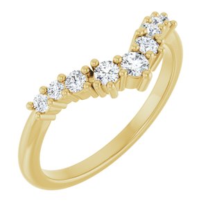 14K Yellow Gold 1/4 CTW Natural Diamond Contour Band