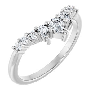 14K White Gold 3/8 CTW Lab-Grown Diamond Contour Band