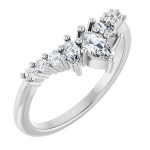 Platinum 3/8 CTW Lab-Grown Diamond Contour Band