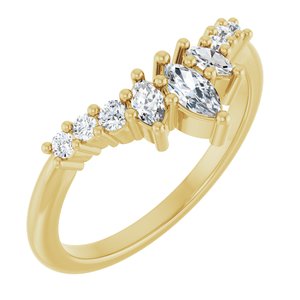 14K Yellow Gold 3/8 CTW Natural Diamond Contour Band