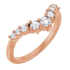14K Rose Gold 1/3 CTW Natural Diamond Contour Band