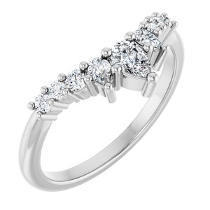 Platinum 1/2 CTW Lab-Grown Diamond Contour Band