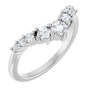 14K White Gold 3/8 CTW Natural Diamond Contour Band