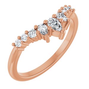 14K Rose Gold 3/8 CTW Lab-Grown Diamond Contour Band