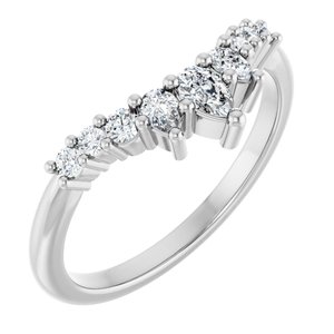 14K White Gold 3/8 CTW Lab-Grown Diamond Contour Band