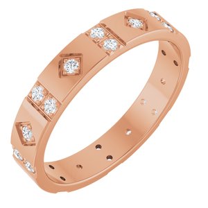 14K Rose Gold 1/3 CTW Lab-Grown Diamond Mens Accented Band