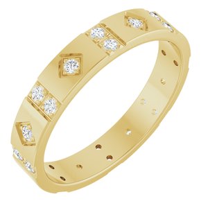 14K Yellow Gold 1/3 CTW Lab-Grown Diamond Mens Accented Band