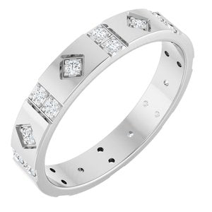 14K White Gold 1/3 CTW Lab-Grown Diamond Mens Accented Band