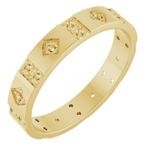 14K Yellow Gold 1/3 CTW Natural Diamond Mens Accented Band