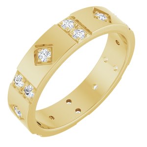 14K Yellow Gold 1/2 CTW Lab-Grown Diamond Mens Accented Band