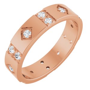 14K Rose Gold 1/2 CTW Natural Diamond Mens Accented Band