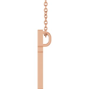 14K Rose Gold 15x9.5 mm Cross 18" Necklace