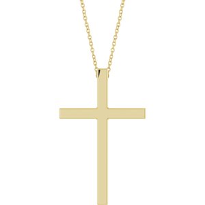 14K Yellow Gold 33x20.9 mm Cross 18" Necklace