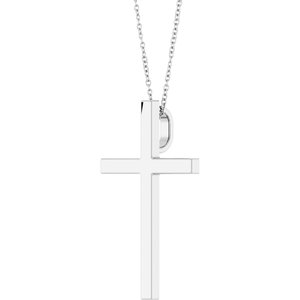 Platinum 33x20.9 mm Cross 18" Necklace