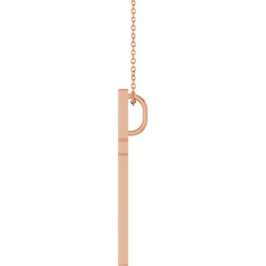 14K Rose Gold 33x20.9 mm Cross 18" Necklace