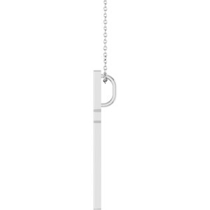 14K White Gold 33x20.9 mm Cross 18" Necklace