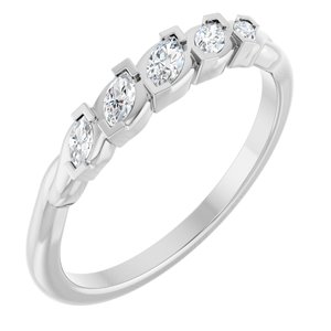 14K White Gold 1/4 CTW Natural Diamond Anniversary Band