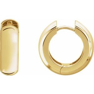 14K Yellow Gold 19 mm Hinged Hoop Single Earring