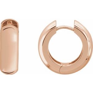 14K Rose Gold 19 mm Hinged Hoop Earrings
