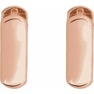 14K Rose Gold 19 mm Hinged Hoop Earrings