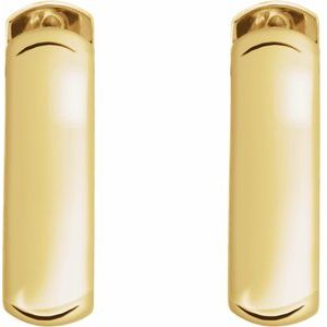 14K Yellow Gold 16 mm Hinged Hoop Single Earring