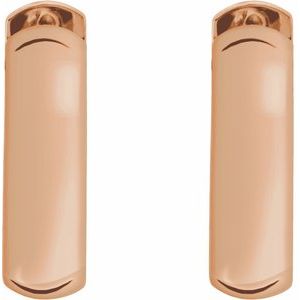 14K Rose Gold 16 mm Hinged Hoop Earrings