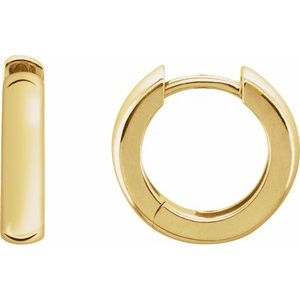 14K Yellow Gold 14 mm Hinged Hoop Single Earring