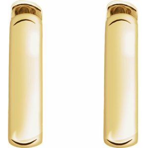 14K Yellow Gold 14 mm Hinged Hoop Earrings