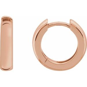 14K Rose Gold 14 mm Hinged Hoop Single Earring