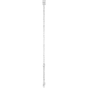 14K White Gold Natural White Sapphire 6 1/2-7 1/2" Bracelet