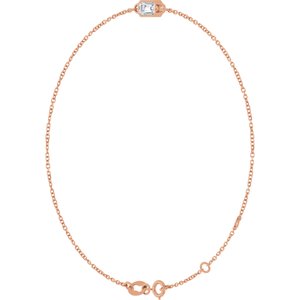 14K Rose Gold Natural Diamond 6 1/2-7 1/2" Bracelet