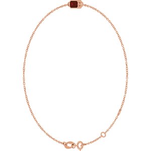 14K Rose Gold Natural Mozambique Garnet 6 1/2-7 1/2" Bracelet