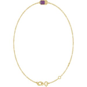 14K Yellow Gold Lab-Grown Alexandrite 6 1/2-7 1/2" Bracelet