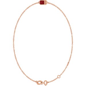 14K Rose Gold Lab-Grown Ruby 6 1/2-7 1/2" Bracelet