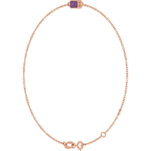 14K Rose Gold Lab-Grown Alexandrite 6 1/2-7 1/2" Bracelet