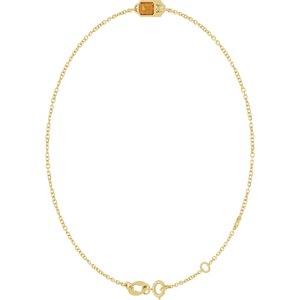 14K Yellow Gold Natural Citrine 6 1/2-7 1/2" Bracelet